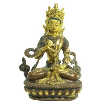 Old Stock Statue of Vajrasattva Partly Gold Plated , Painted Face, Last Piece