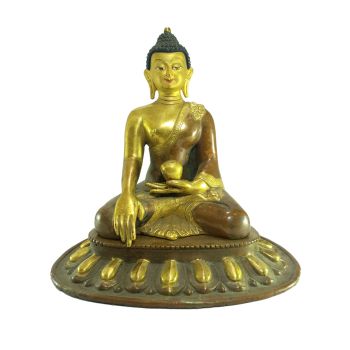  Old Stock Statue of Shakyamuni Buddha Partly Gold Plated , Painted Face, Last Piece 