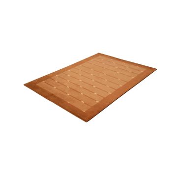 Nepali Handmade Woolen Bordered Carpet , 60 knots , Terrecotta