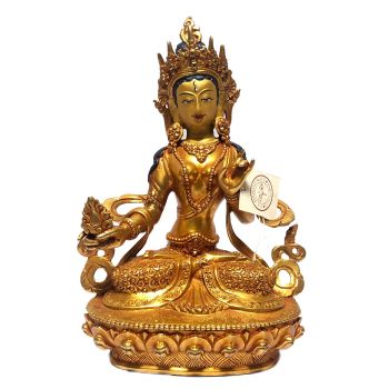 Monastery Quality Statue of kalash tara , Full Gold Plated , Painted Face