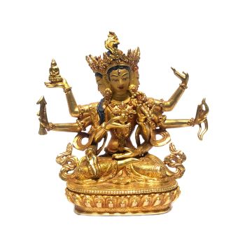  Monastery Quality Statue of Ushnisha Vijaya aka. Namgyalma , Full Gold Plated , Painted Face 