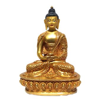 Monastery Quality Statue of Amitabha Buddha , Full Gold Plated , Painted Face 