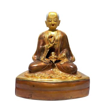  Monastery Quality Statue of guru , Partly Gold Plated , Painted Face 