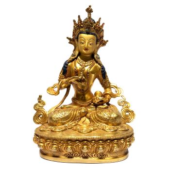 Monastery Quality Statue of Vajrasattva , Full Gold Plated , Painted Face