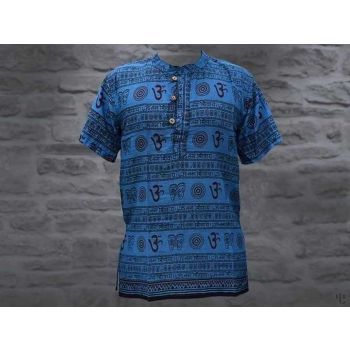 Nepali Handmade Cotton Sage Kurta , Blue Dying 