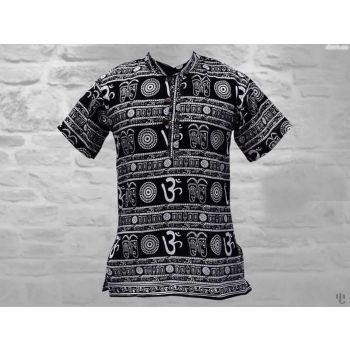 Nepali Handmade Cotton Sage Kurta , Black Dying 