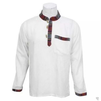 Nepali Handmade Cotton Kurta , White