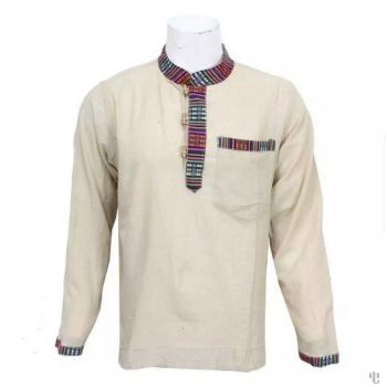 Nepali Handmade Cotton Kurta , Off White Dying 