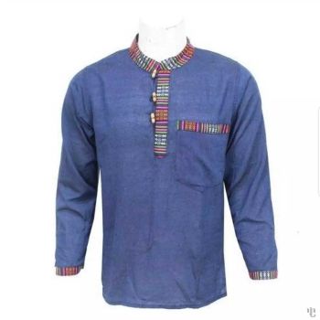 Nepali Handmade Cotton Kurta , Blue Dying 
