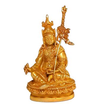 Nepali Small Statue Of Padma sambhava , Full Gold Plated 