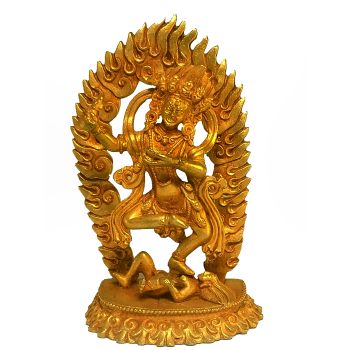 Nepali Small Statue Of Vajravarahi , Full Gold Plated 