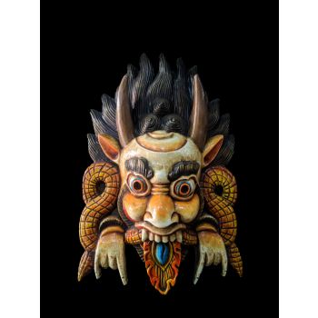 Handmade Wooden Mask Of Chephy, Painted white