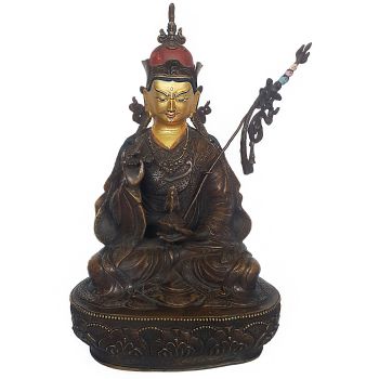 Statue of Padmasambhava, Oxidised , Painted Face 