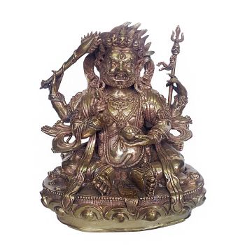 HQ , Sitting Mahakala Statue, Kalu Awale Copy , Glossy, Without Patina Finishing