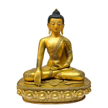 Nepali Statue Of Buddha, Full Gold Plated 