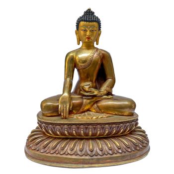  Old Stock , Nepali Statue Of Shakyamuni Buddha, Copper Gold Plated 