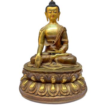  Old Stock , Nepali Statue Of Shakyamuni Buddha, Partly Gold Plated 