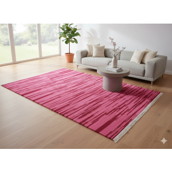 Modern Pink Hand-Knotted Nepali Carpet - Wool, 170cm x 240cm (5.58 x 7.87 ft)