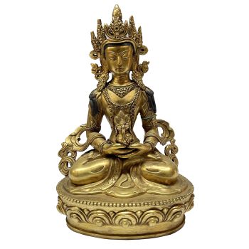  Old Stock , Nepali Statue Of Aparmita, Amitayus, Full Gold Plated 