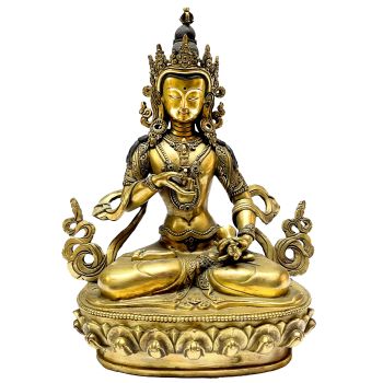 Nepali Statue Of Vajrasattva, Full Gold Plated