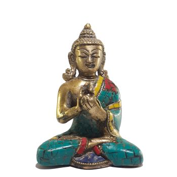 Statue of Vairocana Buddha with Real Stone Setting