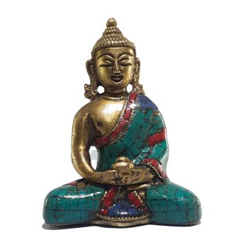 Statue of Amitabha Buddha with Real Stone Setting 