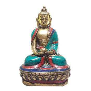 Statue of Amitabha Buddha with Real Stone Setting