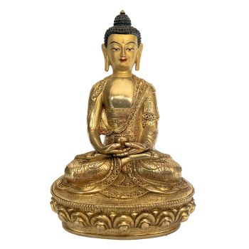Handmade Nepali Statue Of Buddha, Full Gold Plated 