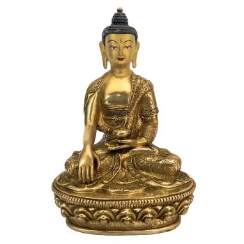 Handmade Nepali Statue Of Buddha, Full Gold Plated
