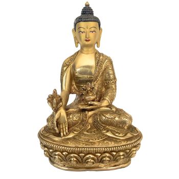 Handmade Nepali Statue Of Buddha, Full Gold Plated