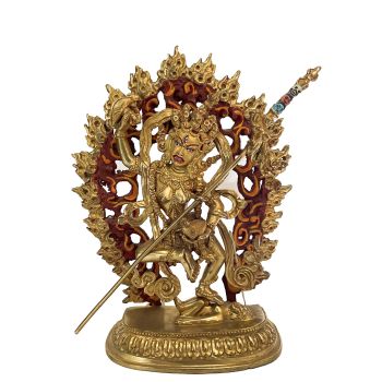 Handmade Nepali Statue Of Vajrayogini, Full Gold Plated