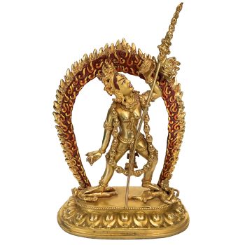 Handmade Nepali Statue Of Vajrayogini, Full Gold Plated