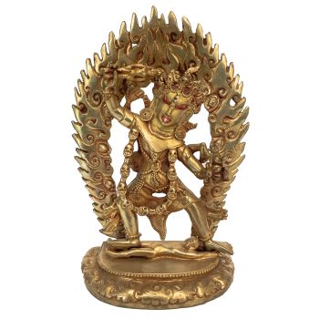 Handmade Nepali Statue Of Ek Tara, Full Gold Plated 