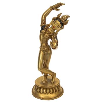 Handmade Nepali Statue Of Maya Devi, Full Gold Plated 