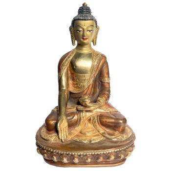 Handmade Nepali Statue Of, Partly Gold Plated 