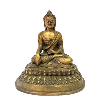 Old +30 Years , Nepali Handmade Statue Of Shakyamuni Buddha, Fire Gold Plated , antique finishing