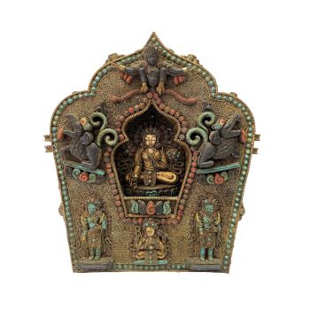 Nepali Handmade Statue Of Ghau, Chocolate Oxidized 