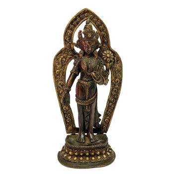 Nepali Handmade Statue Of Tara, Chocolate Oxidized