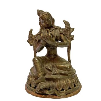  40+ Year Handmade Statue Of Green tara, Bronze Plated 