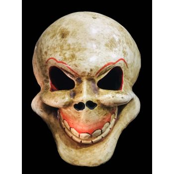 Handmade Wooden Mask Of Skull, Painted White 