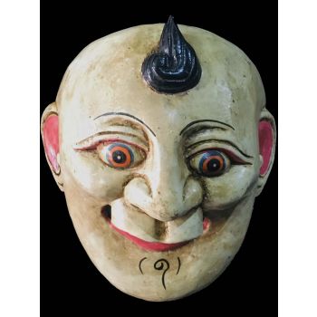 Handmade Wooden Mask Of Joker, Painted White 