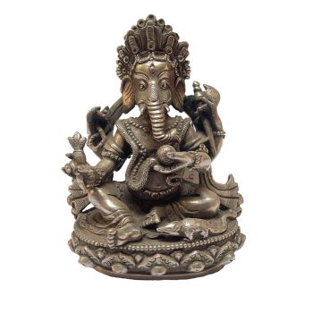 Masterpiece , Sterling Silver, 492 Gram Statue of Ganesh, Old Stock