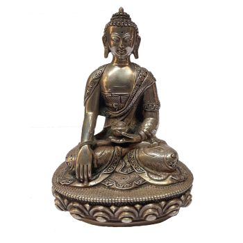  Masterpiece , Sterling Silver, 580 Gram Statue of Shakyamuni Buddha, Old Stock 