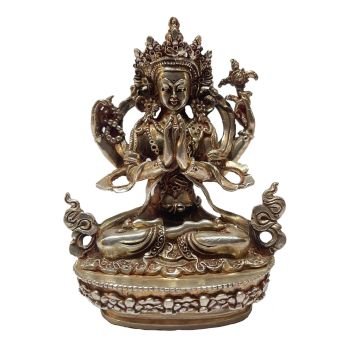Masterpiece , Sterling Silver, 204 Gram Statue of Chenrezig, Old Stock