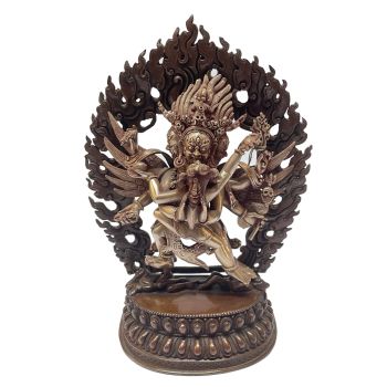  Masterpiece , Sterling Silver, 1258 Gram & Copper Statue of Vajrakilaya, Old Stock 
