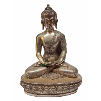  Masterpiece , Sterling Silver, 1609 Gram Statue of Shakyamuni Buddha, Old Stock 