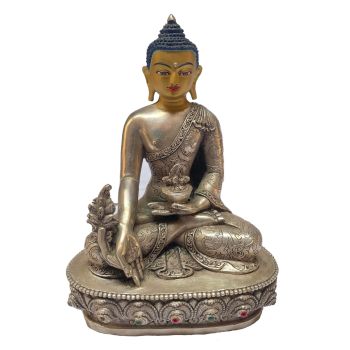  Masterpiece , Sterling Silver, 710 Gram Statue of Medicine Buddha, Old Stock 