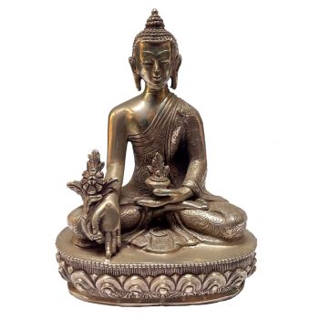  Masterpiece , Sterling Silver, 450 Gram Statue of Medicine Buddha, Old Stock 