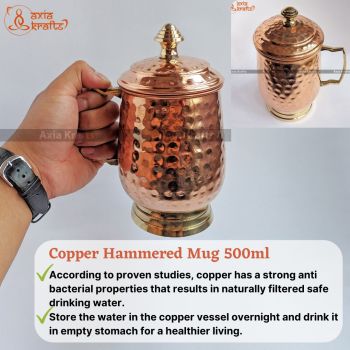 Copper Hammered Mug 500 Ml