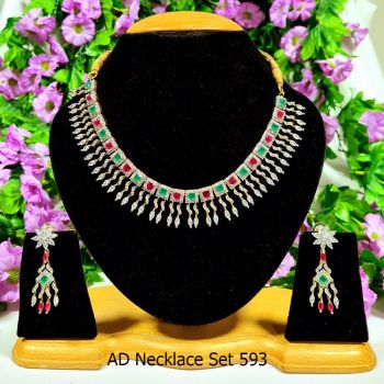(593) American Diamond Necklace Set